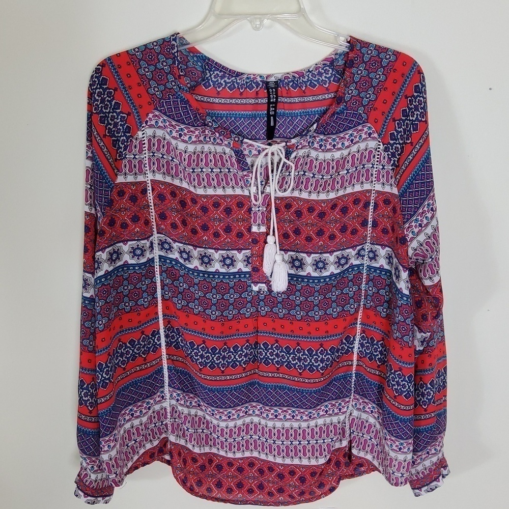 Design Lab Lord & Taylor Long Sleeve  Blouse Size M